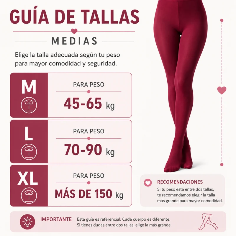 Miomu Panty Medias Clásicas para Mujer, Carmesí Vibrante