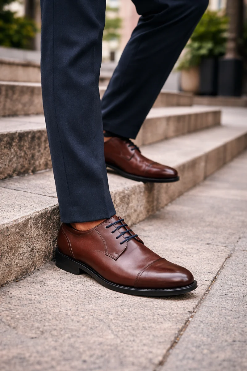 HOMBRE ZAPATO DE VESTIR RONDIN CUERO