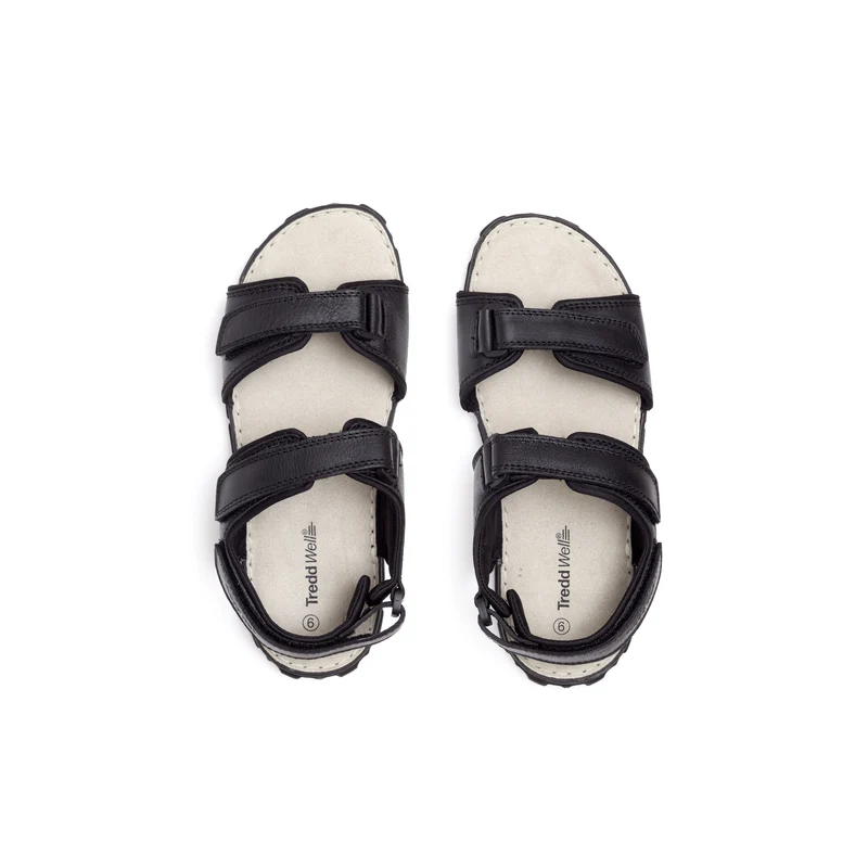 Sandalias de cuero James de ajuste ancho para mujer de Tredd Well