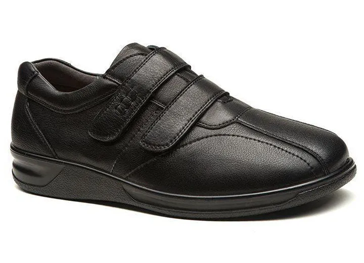 Zapatos Grunwald A-704 de corte ancho para hombre con correa de velcro