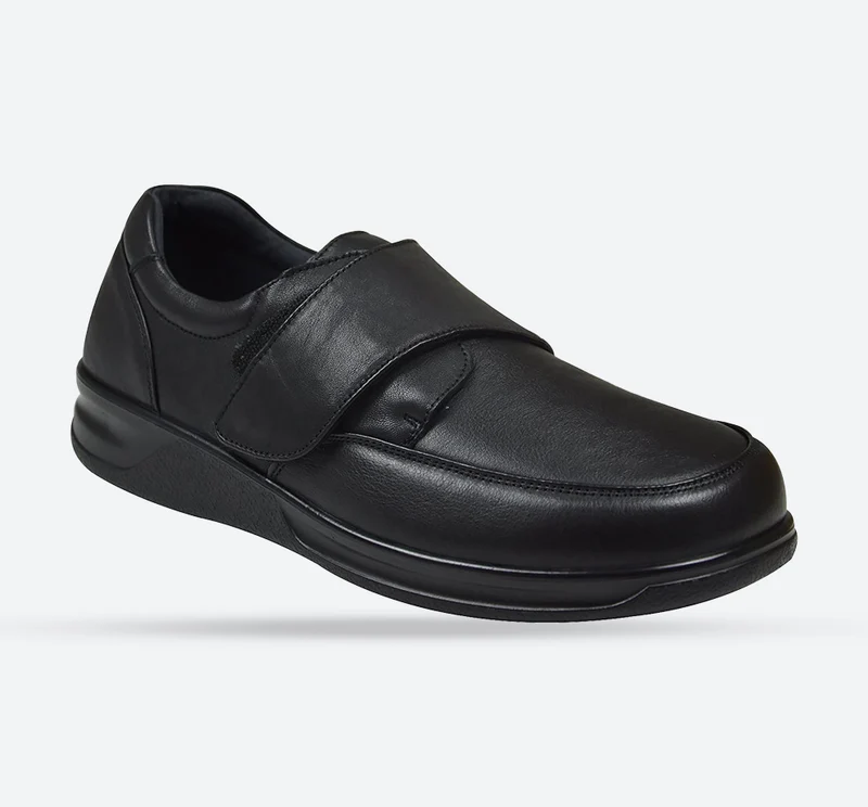 Zapatos Grunwald A-703 con velcro para hombre, de corte ancho