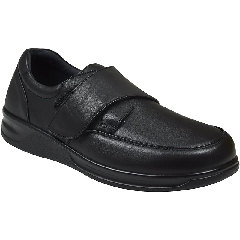 Zapatos Grunwald A-703 con velcro para hombre, de corte ancho