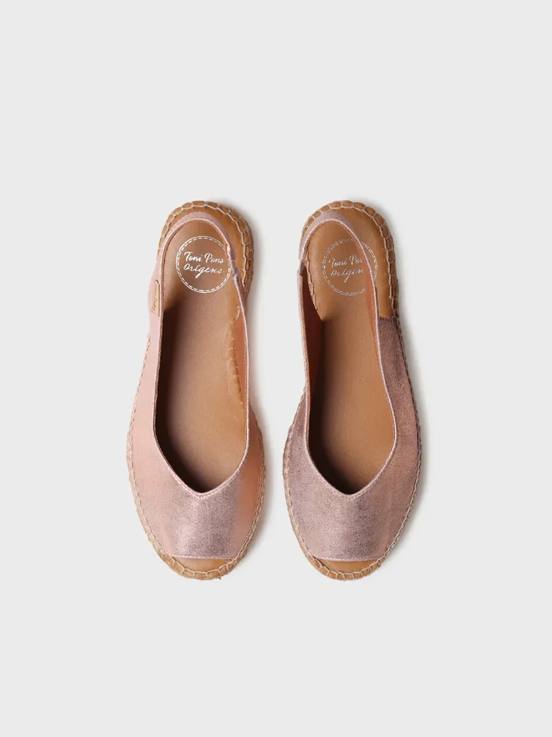 Alpargata peep toe de mujer en piel brillante | ERICA-AS