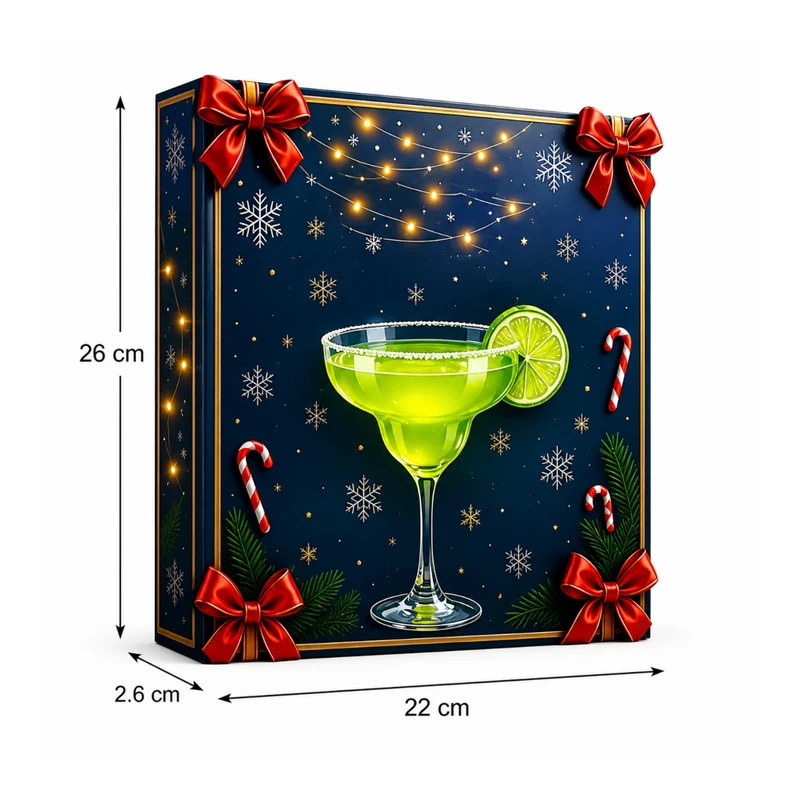 Miomu Set de Adornos Navideños Estilo Coctelería 2D (24 Piezas)