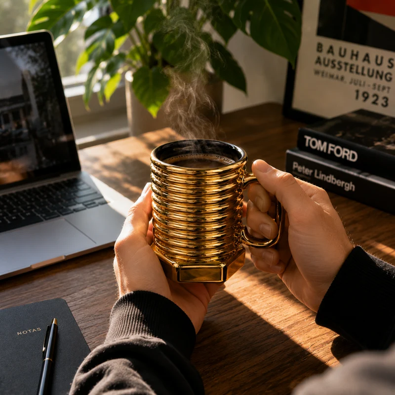 Miomu Taza de Cerámica, Café de Obra
