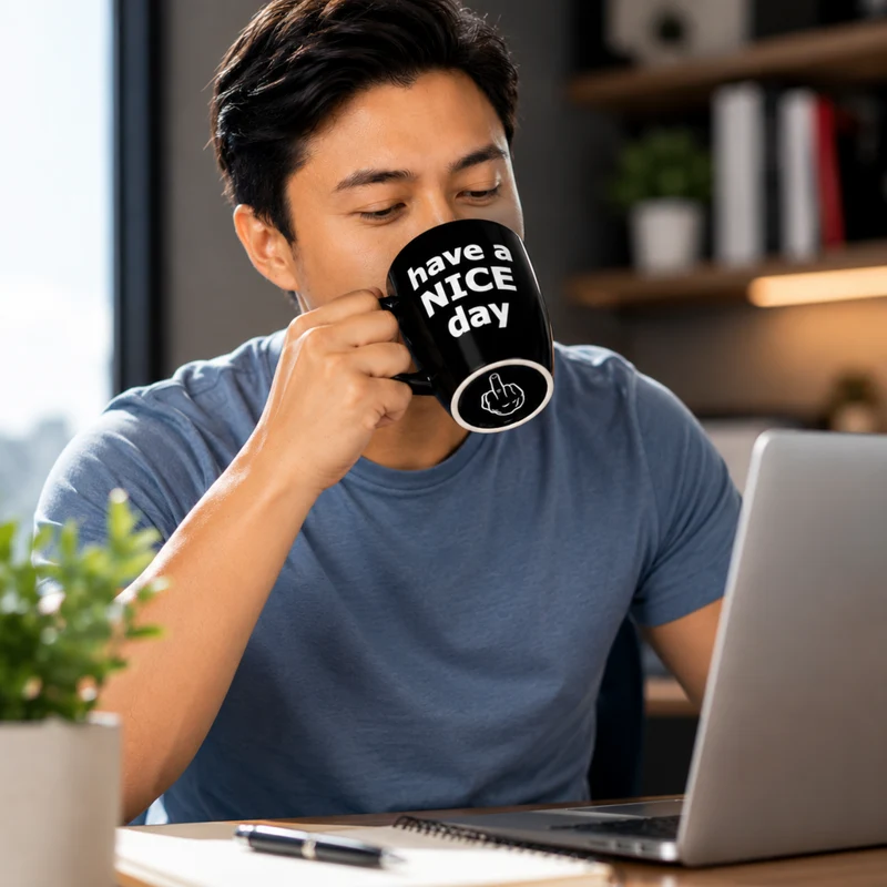 Miomu Taza de Cerámica, Humor de Lunes