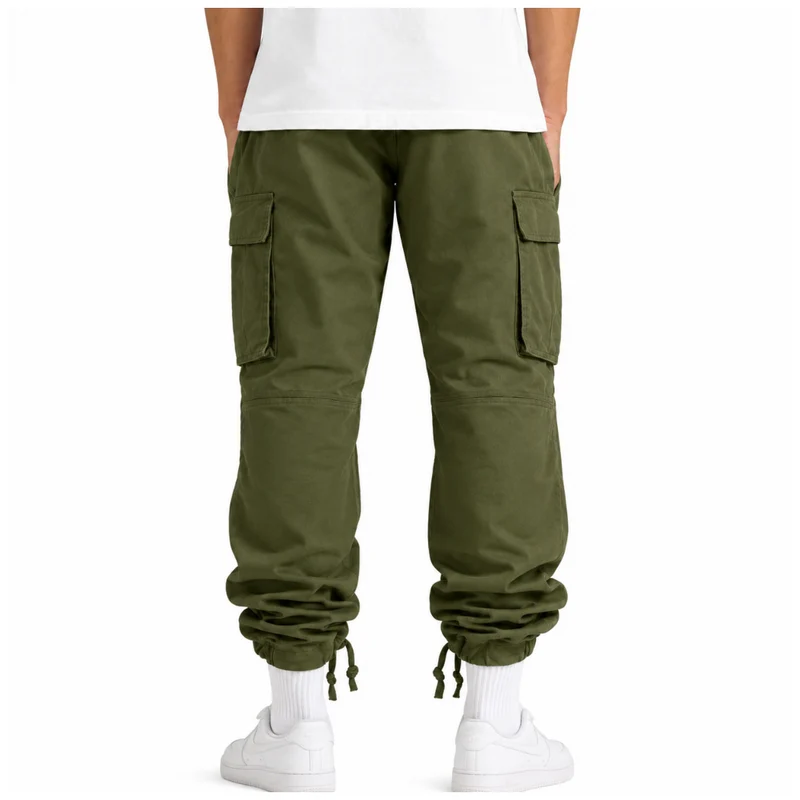 Miomu Pantalón Tipo Cargo para Hombre, Verde Olivo