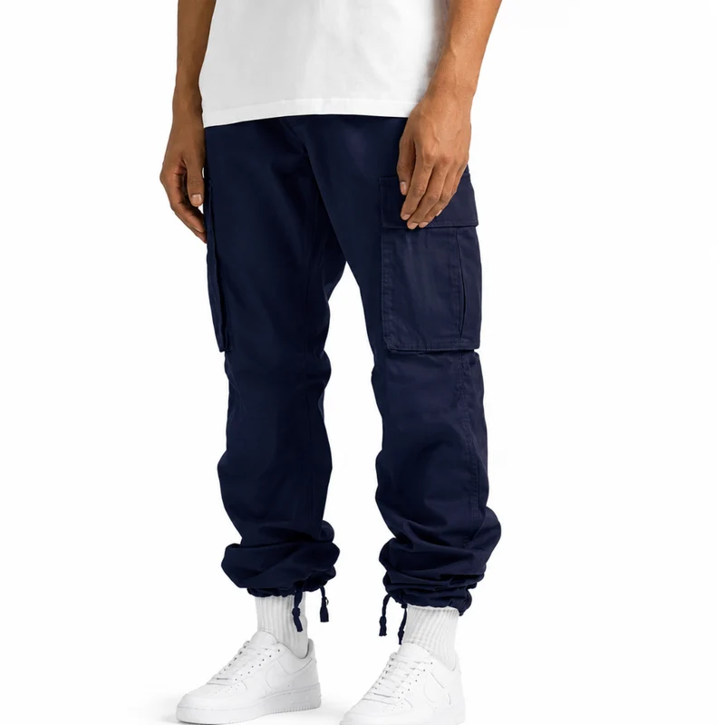 Miomu Pantalón Tipo Cargo para Hombre, Azul Oscuro