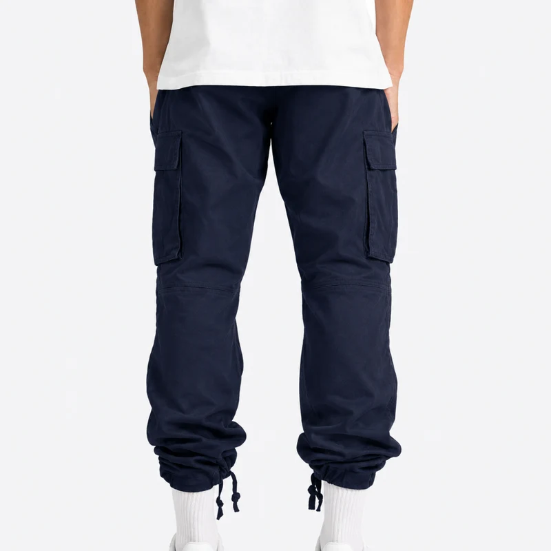 Miomu Pantalón Tipo Cargo para Hombre, Azul Oscuro
