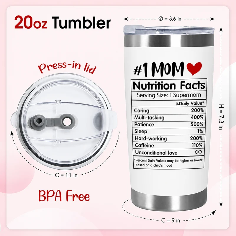 Miomu Vaso Térmico 20oz, Mamá de Acero