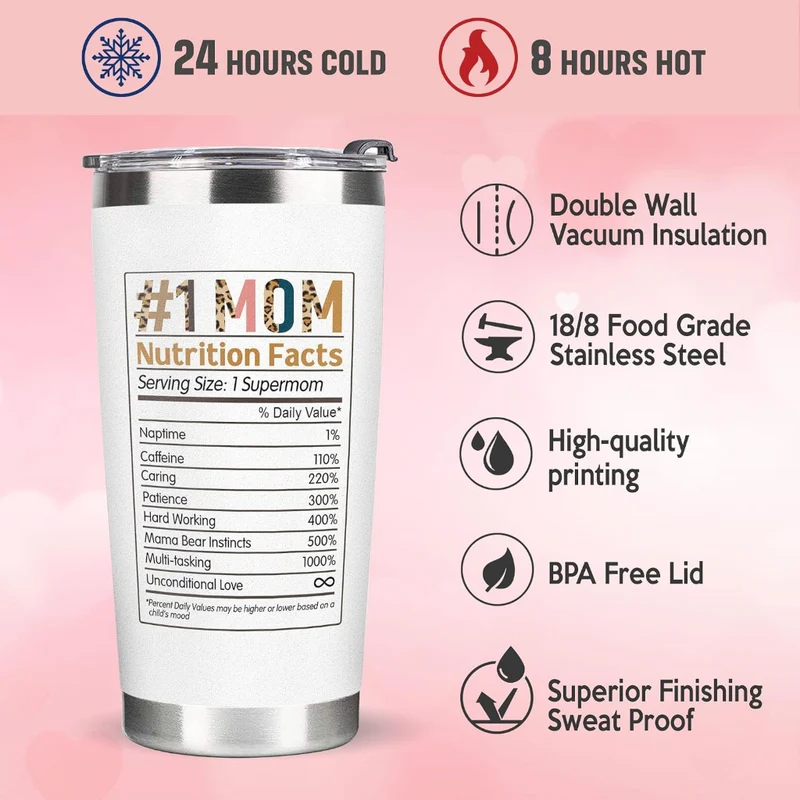 Miomu Vaso Térmico 20oz, Mamá de Acero
