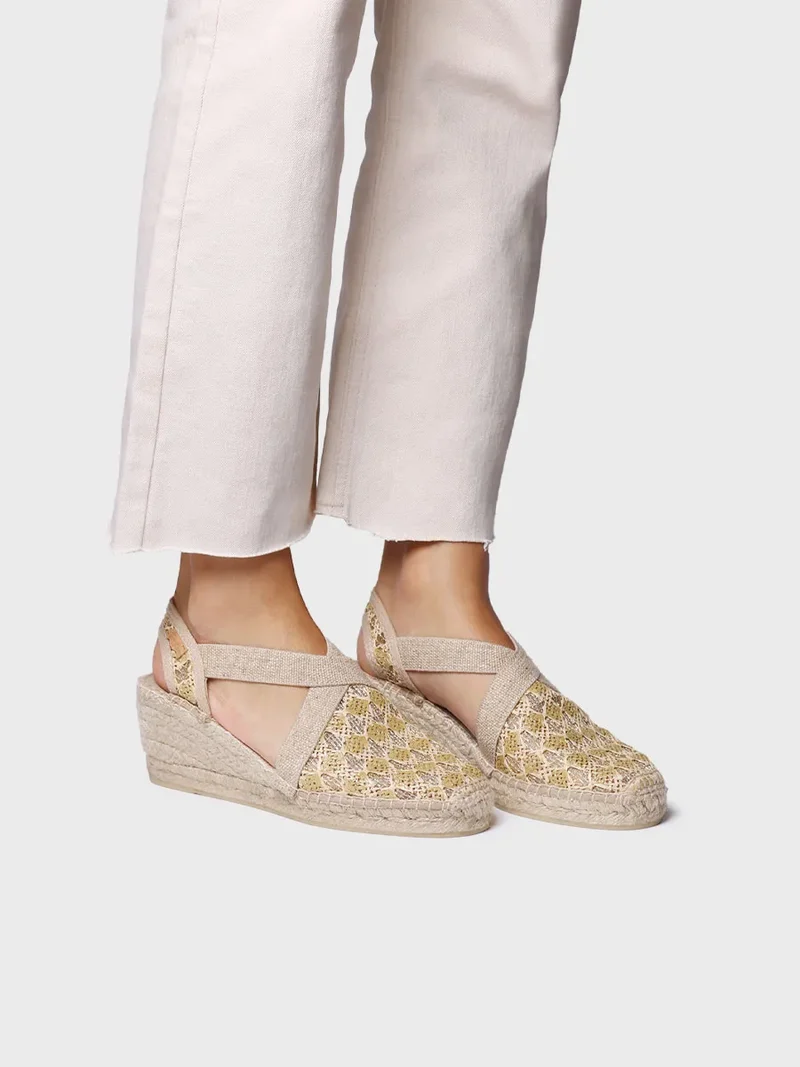 Alpargata vegana de mujer en tejido multicolor con cuña | TERRA-TT