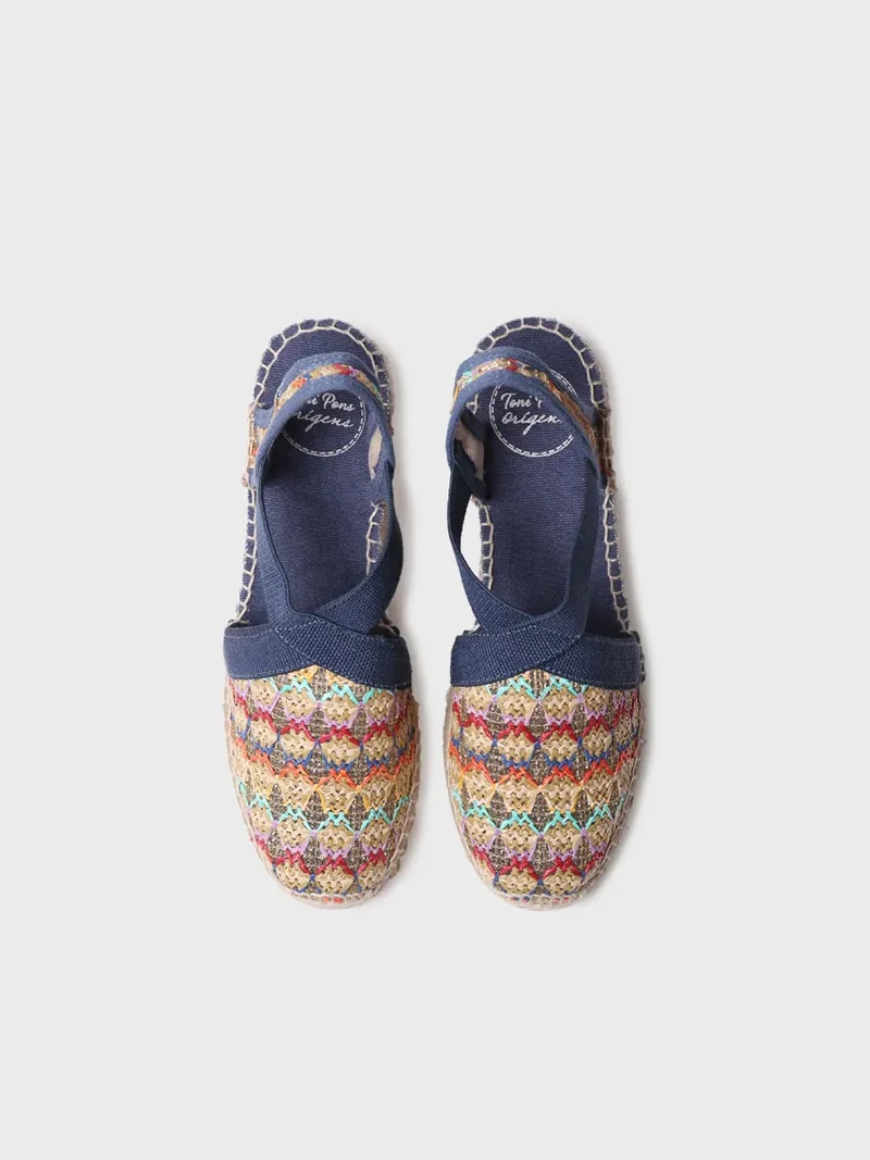 Alpargata vegana de mujer en tejido multicolor con cuña | TERRA-TT