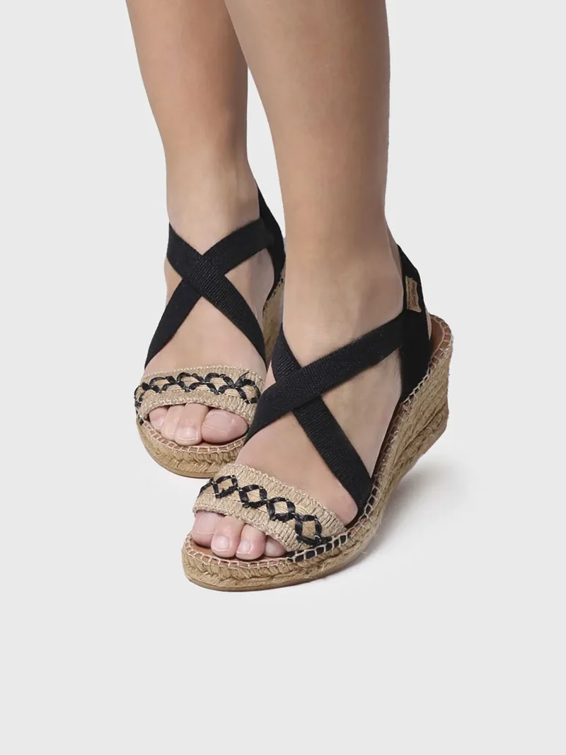 Sandalia de cuña de yute para mujer | SUSA-BN