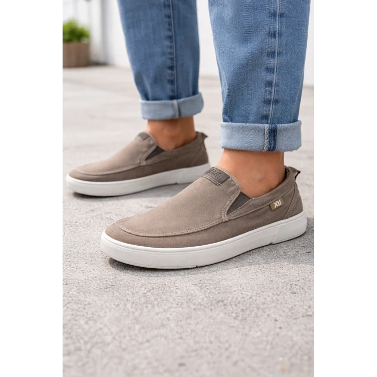 HOMBRE CASUAL ZAPATO CRO TEXTIL TAUPE