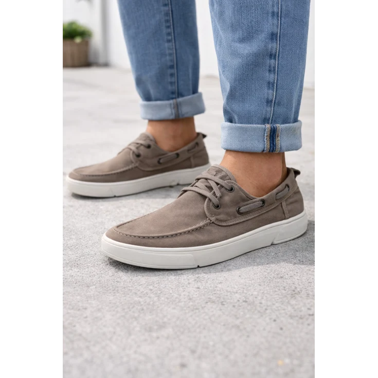 HOMBRE CASUAL ZAPATO CRO TEXTIL TAUPE