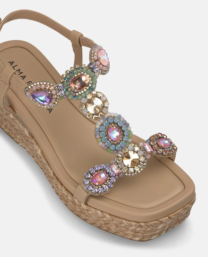 SANDALIA CON PEDRERIA CIRCULAR