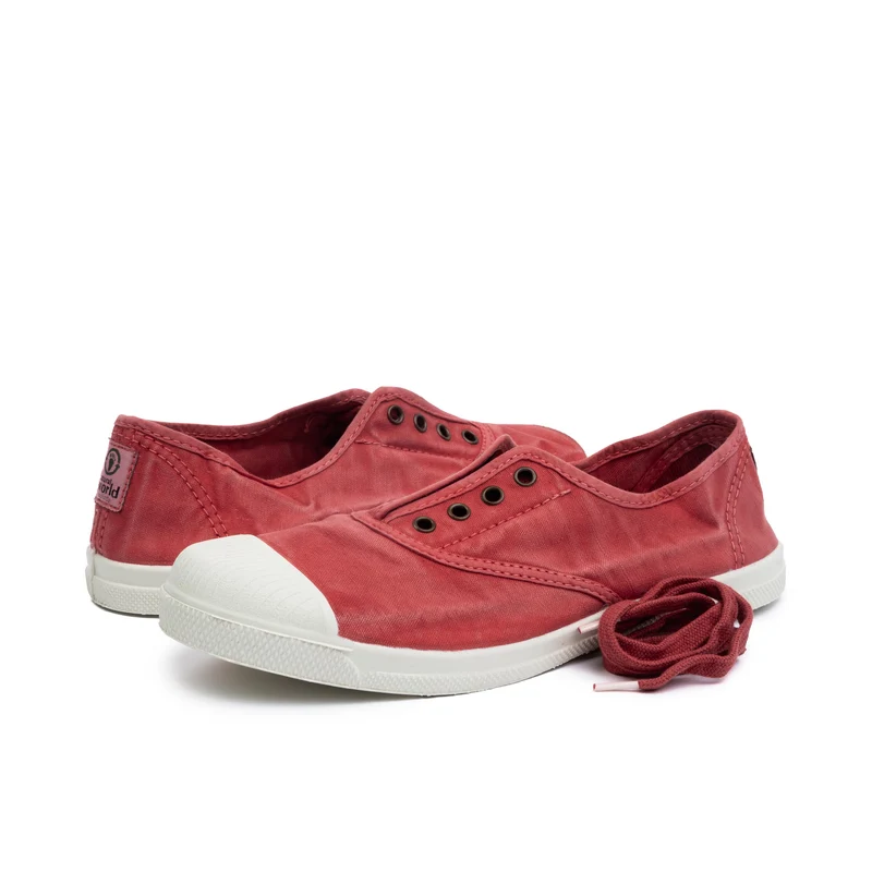 Zapatilla rojo lavado LONA102 Natural World