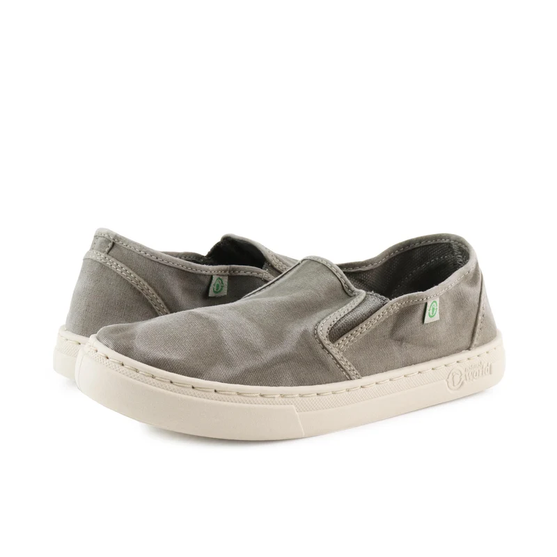 Zapatilla gris claro lavado LONA6472 Natural World