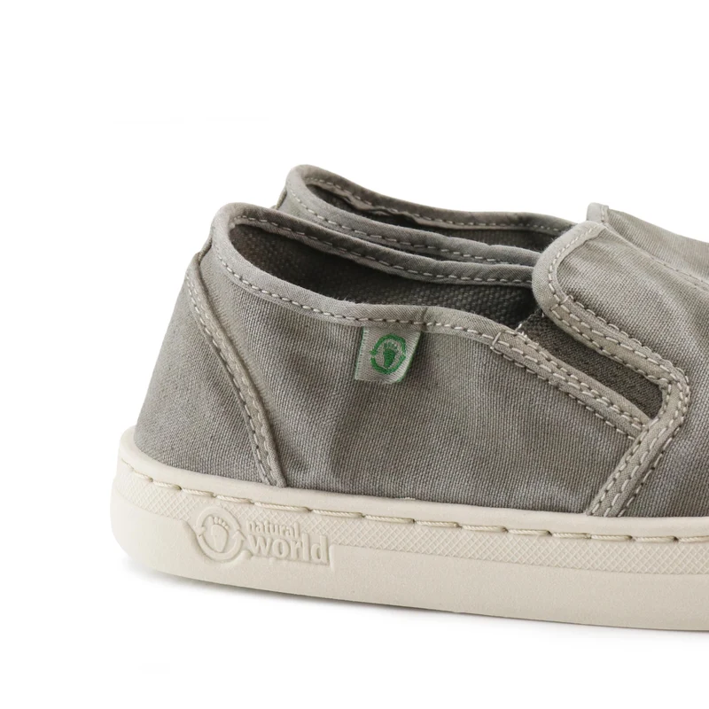 Zapatilla gris claro lavado LONA6472 Natural World