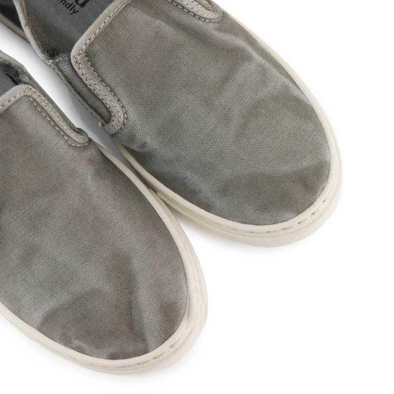 Zapatilla gris claro lavado LONA6472 Natural World