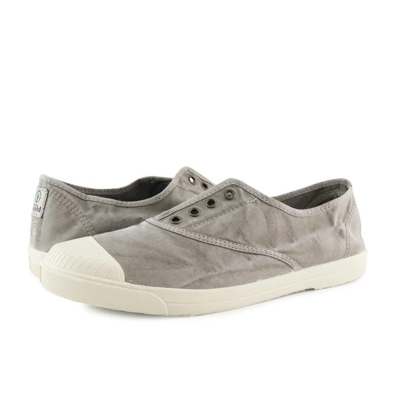 Zapatilla gris claro lavado LONA3102 Natural World