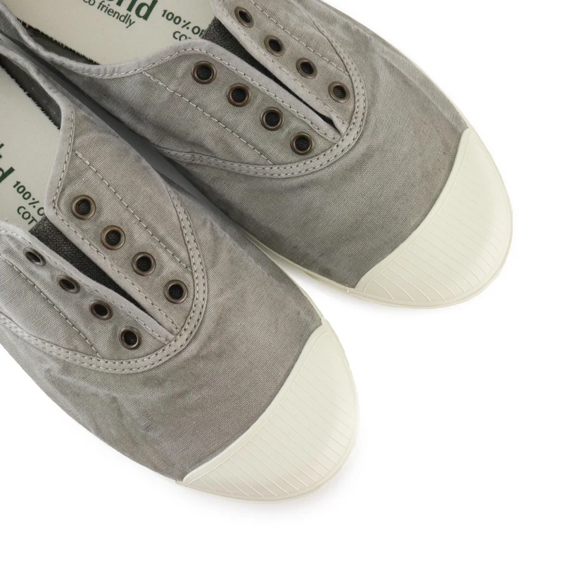 Zapatilla gris claro lavado LONA3102 Natural World