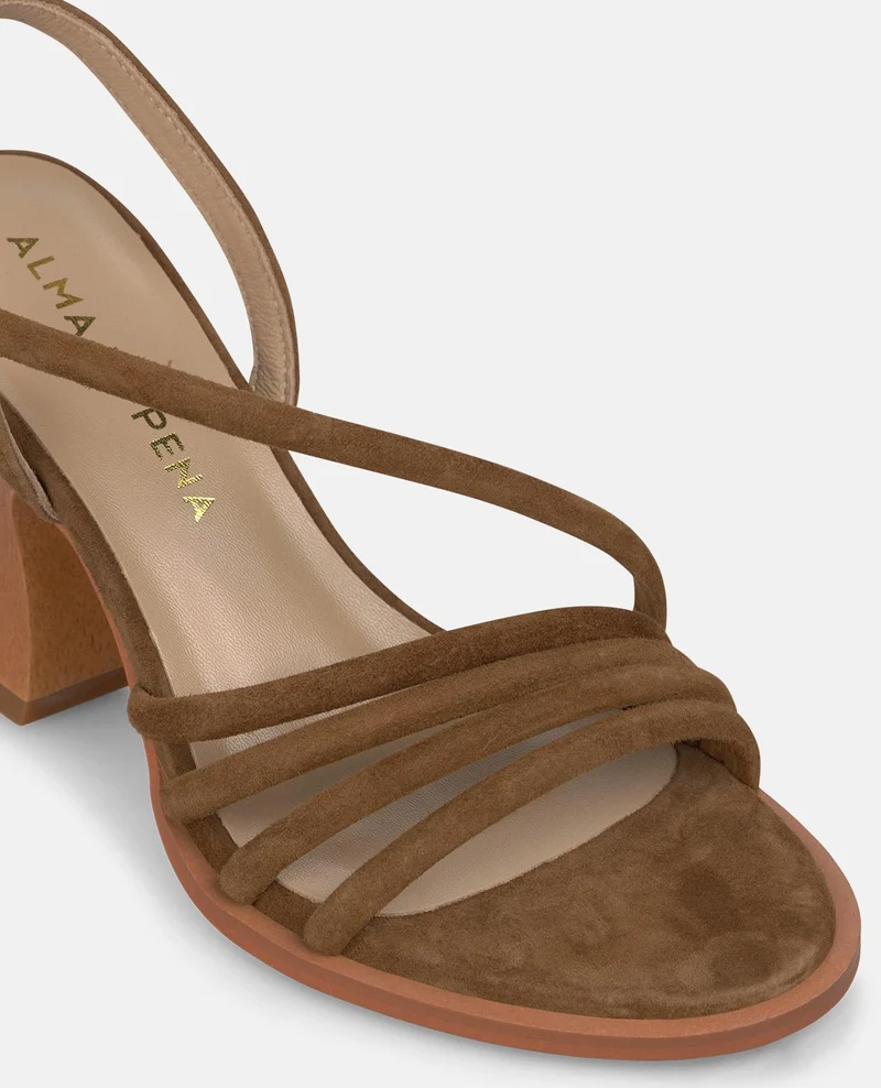 SANDALIA TIRAS TACON DE MADERA