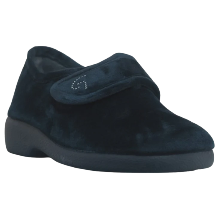 MUJER ZAPATILLAS DE ESTAR POR CASA SUATEX (BOTIN-VELCRO) MARINO