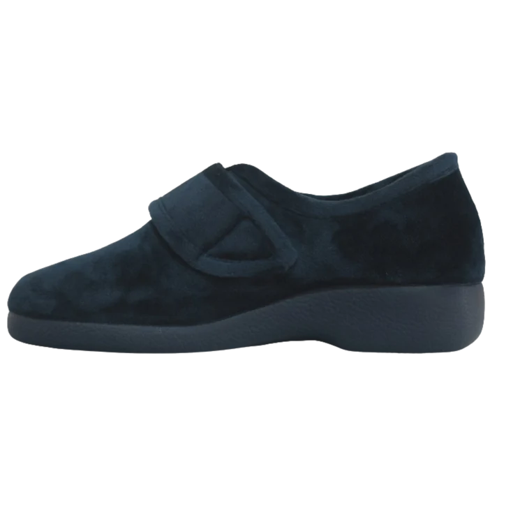 MUJER ZAPATILLAS DE ESTAR POR CASA SUATEX (BOTIN-VELCRO) MARINO