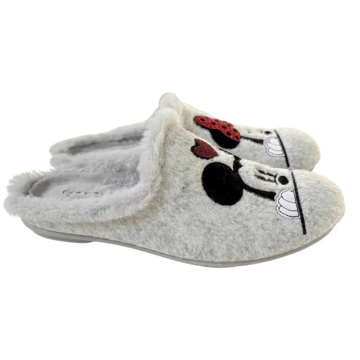 MUJER ZAPATILLAS DE ESTAR POR CASA PICOS (B. RATON / RATITA) MARFIL-GRI