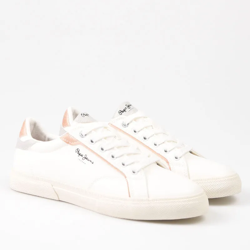 Zapatillas Pepe Jeans Kenton Mix 801 Blanco Plata