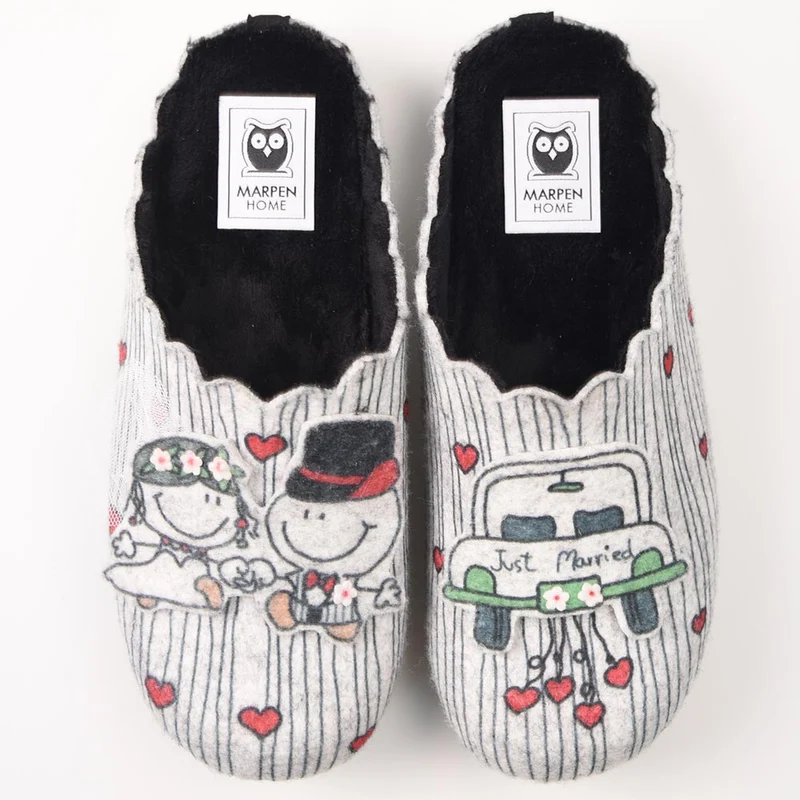 Zapatillas de Casa Marpen Slippers Recién Casados 304IV23 Gris