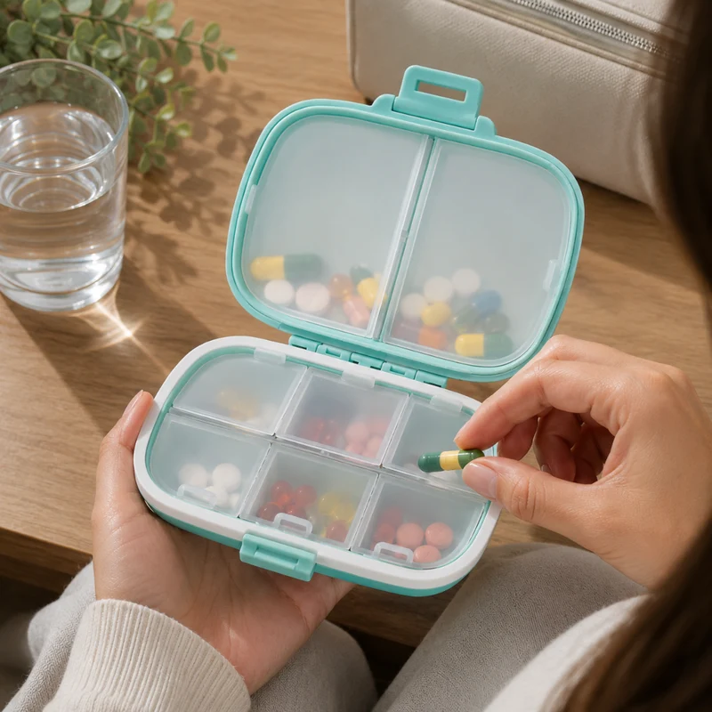 Miomu Pastillero Plástico Semanal Viaja sin Preocupaciones
