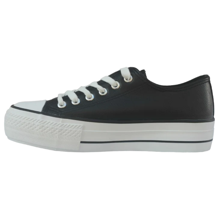 MUJER DEPORTIVA MANICA PLATAFORMA NEGRO POLIPIEL