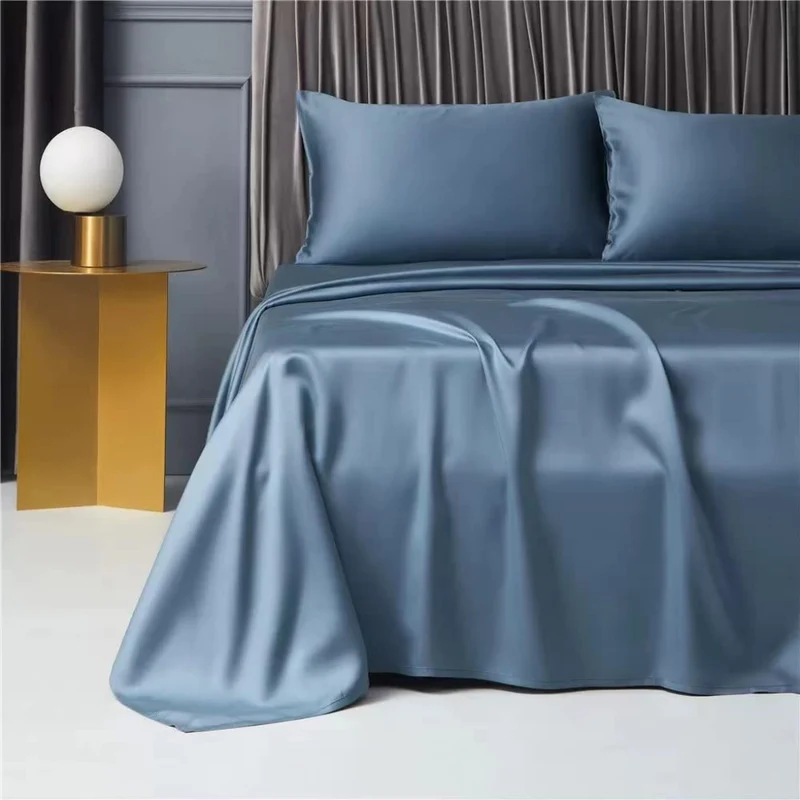 Miomu Sábana Fría con Tecnología de Fibras de Bambú y Dos Fundas, Azul