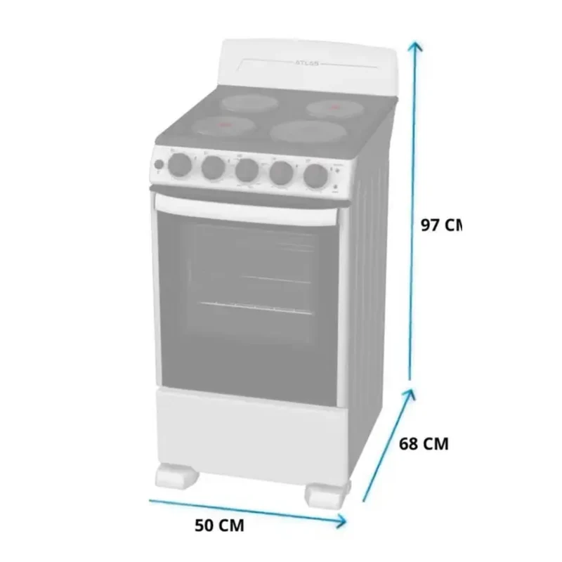 Atlas Cocina Eléctrica 20" 4 Discos (EAE5020BSS0)