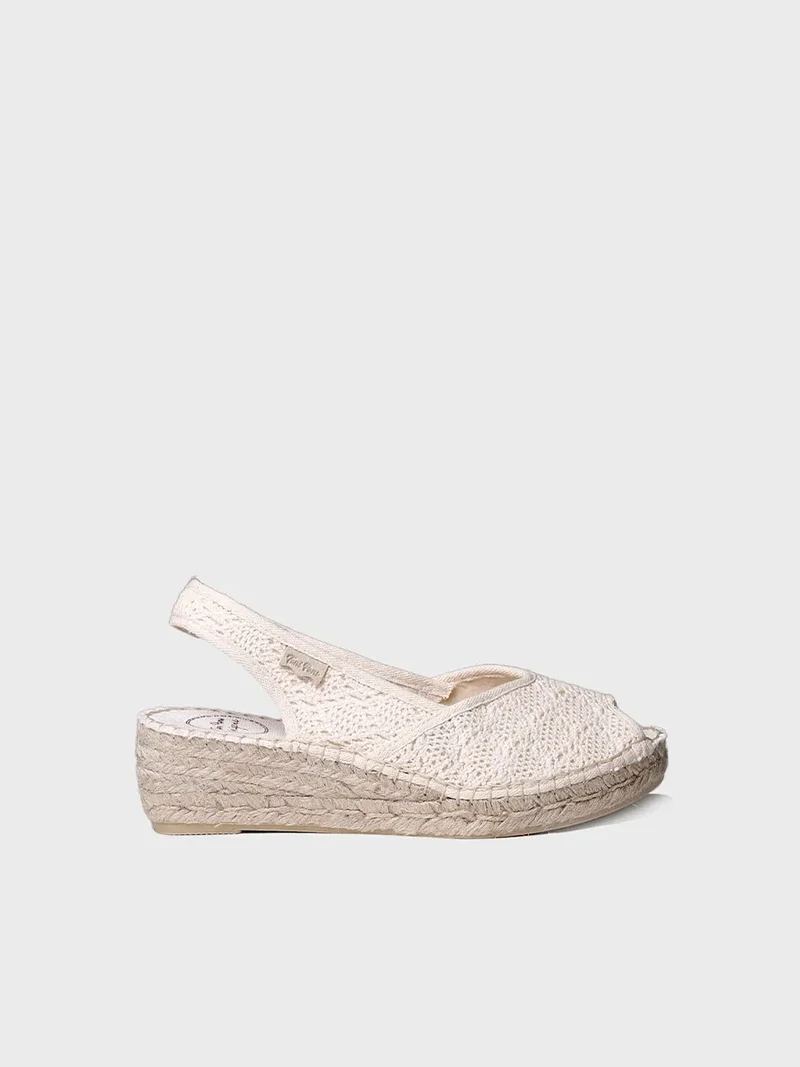 Alpargata de cuña de yute estilo peep toe | BLANCA-AD