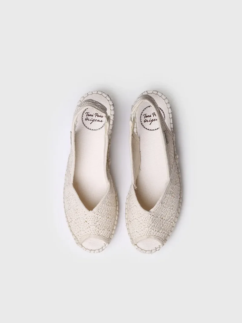 Alpargata de cuña de yute estilo peep toe | BLANCA-AD