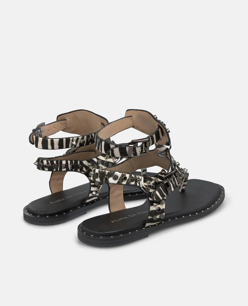 SANDALIA PLANA EFECTO PRINT