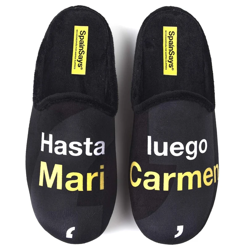 Zapatillas de Casa Marpen Slippers Hasta Luego Mari Carmen CSP2 Negro