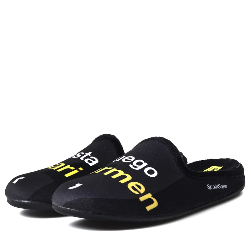 Zapatillas de Casa Marpen Slippers Hasta Luego Mari Carmen CSP2 Negro