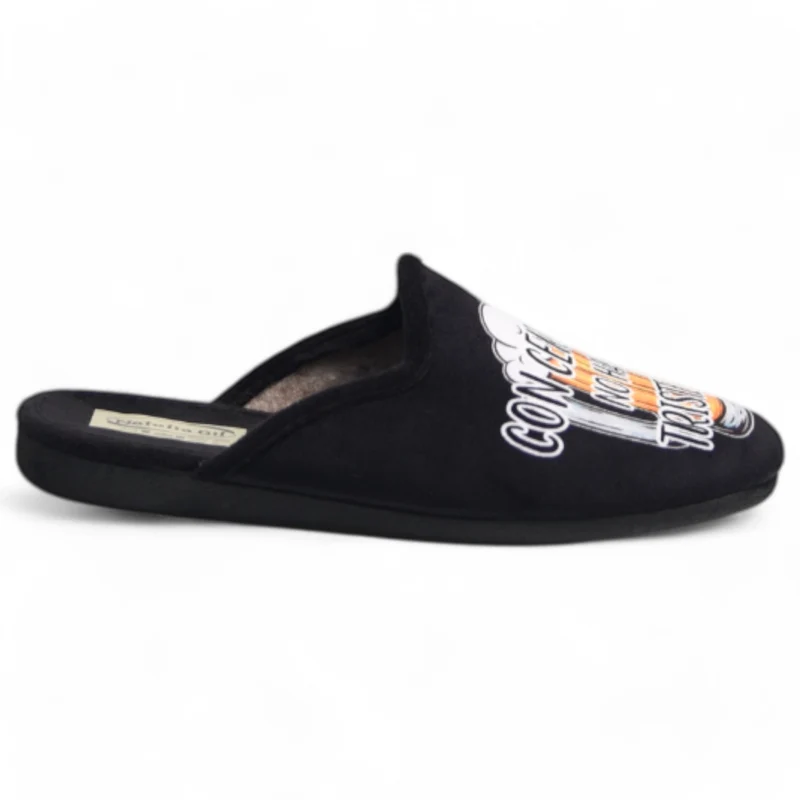 Zapatillas de Casa Natalia Gil Cerveza 6062 Negro