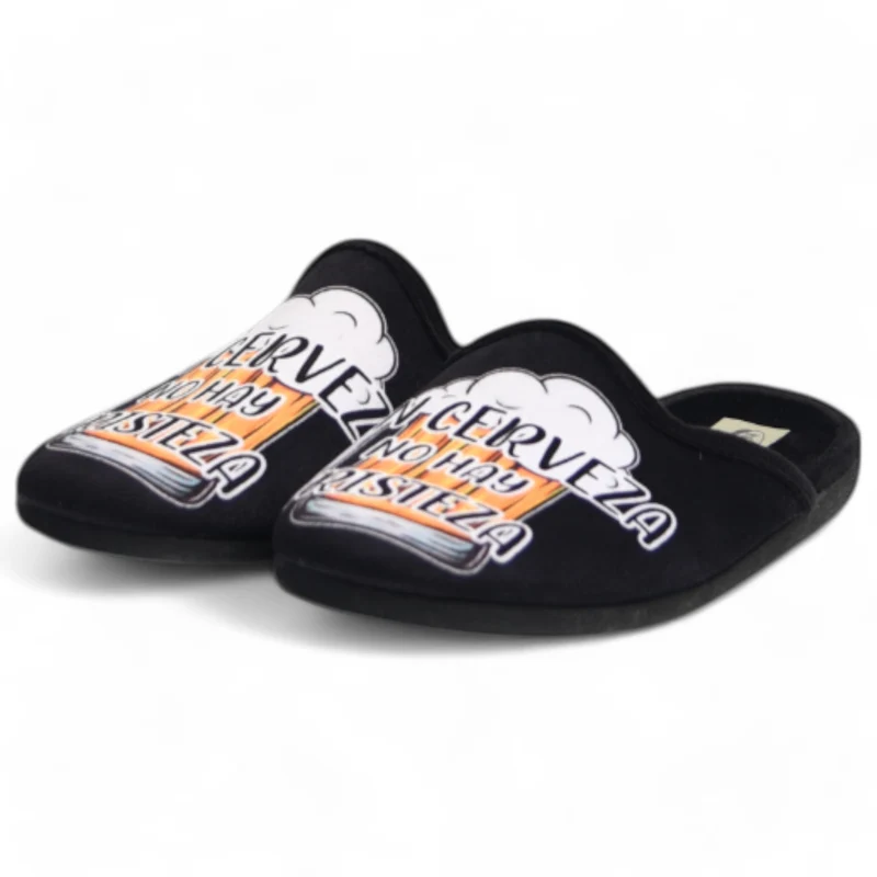 Zapatillas de Casa Natalia Gil Cerveza 6062 Negro