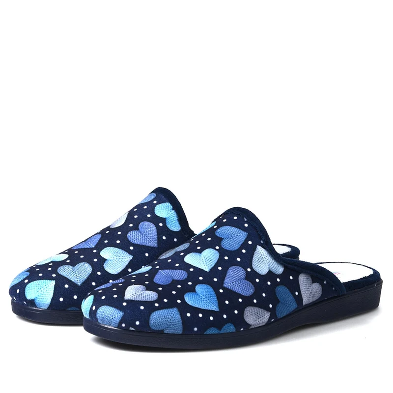 Zapatillas de Casa Natalia Gil Corazones 157 Marino