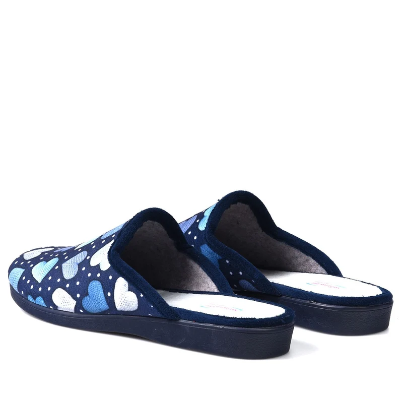 Zapatillas de Casa Natalia Gil Corazones 157 Marino