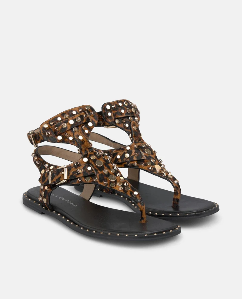 SANDALIA PLANA EFECTO PRINT