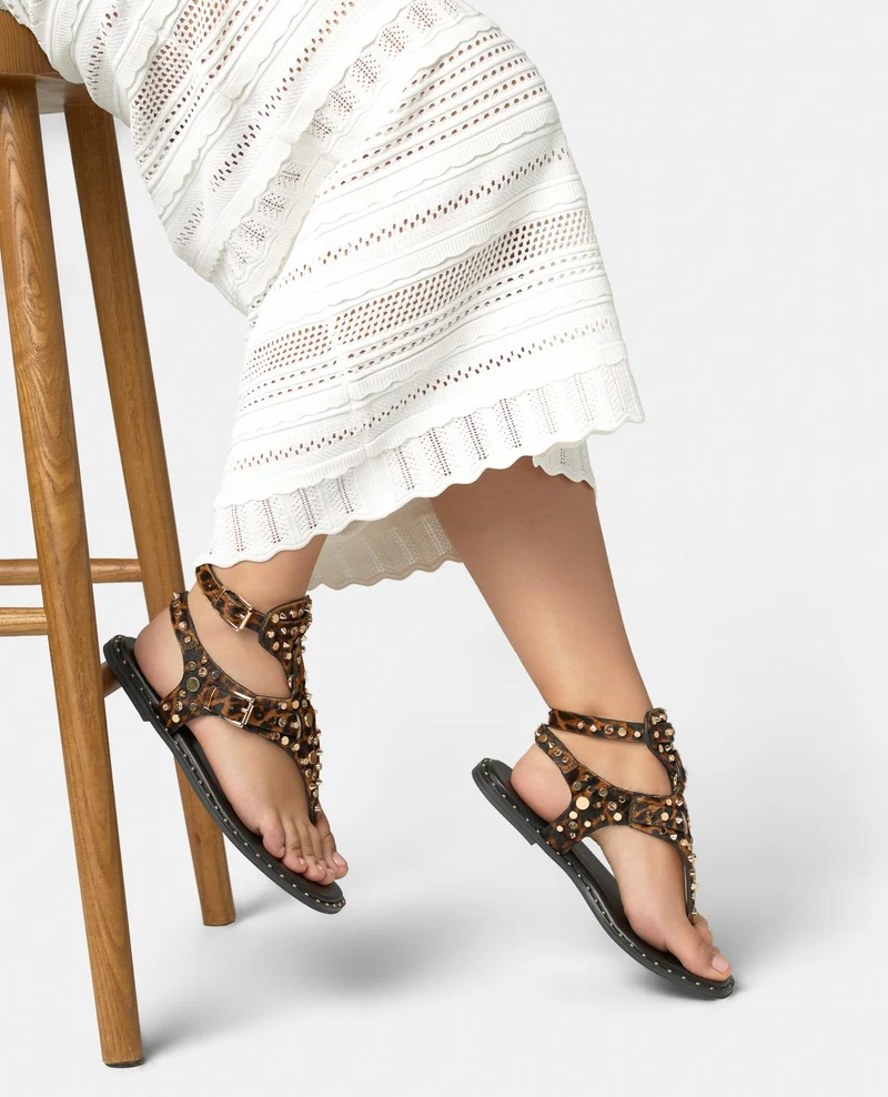 SANDALIA PLANA EFECTO PRINT