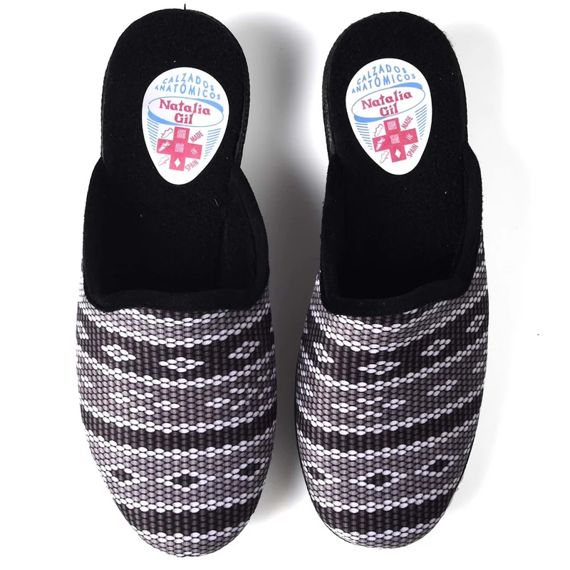 Zapatillas de Casa Natalia Gil Rombos 422 Negro