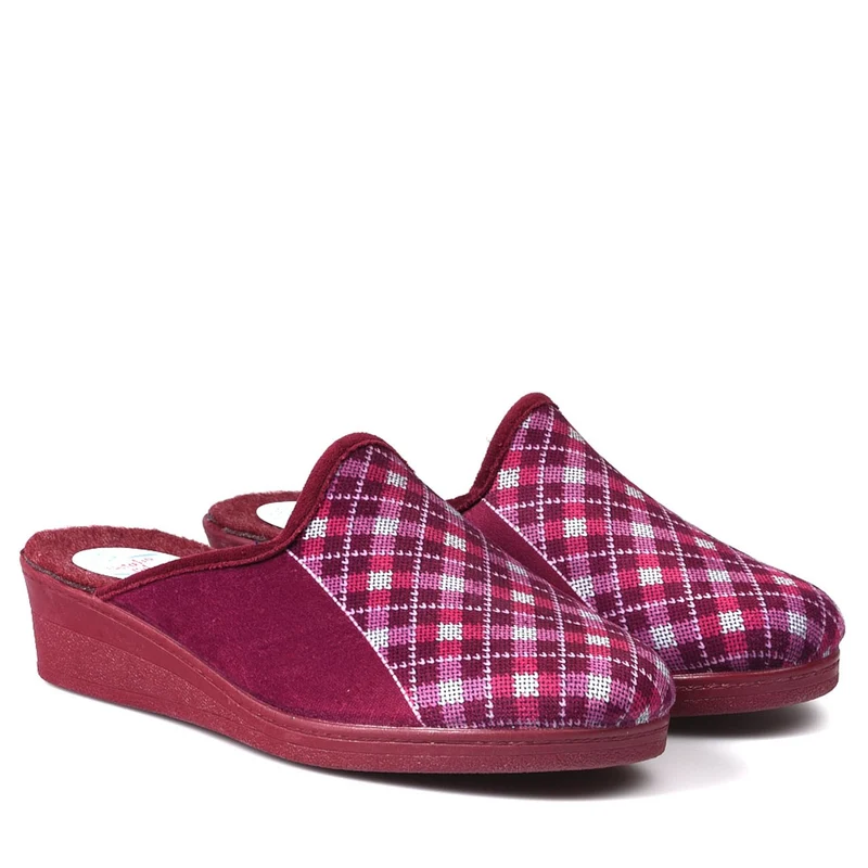 Zapatillas de Casa Natalia Gil Cuadros 308 Burdeos